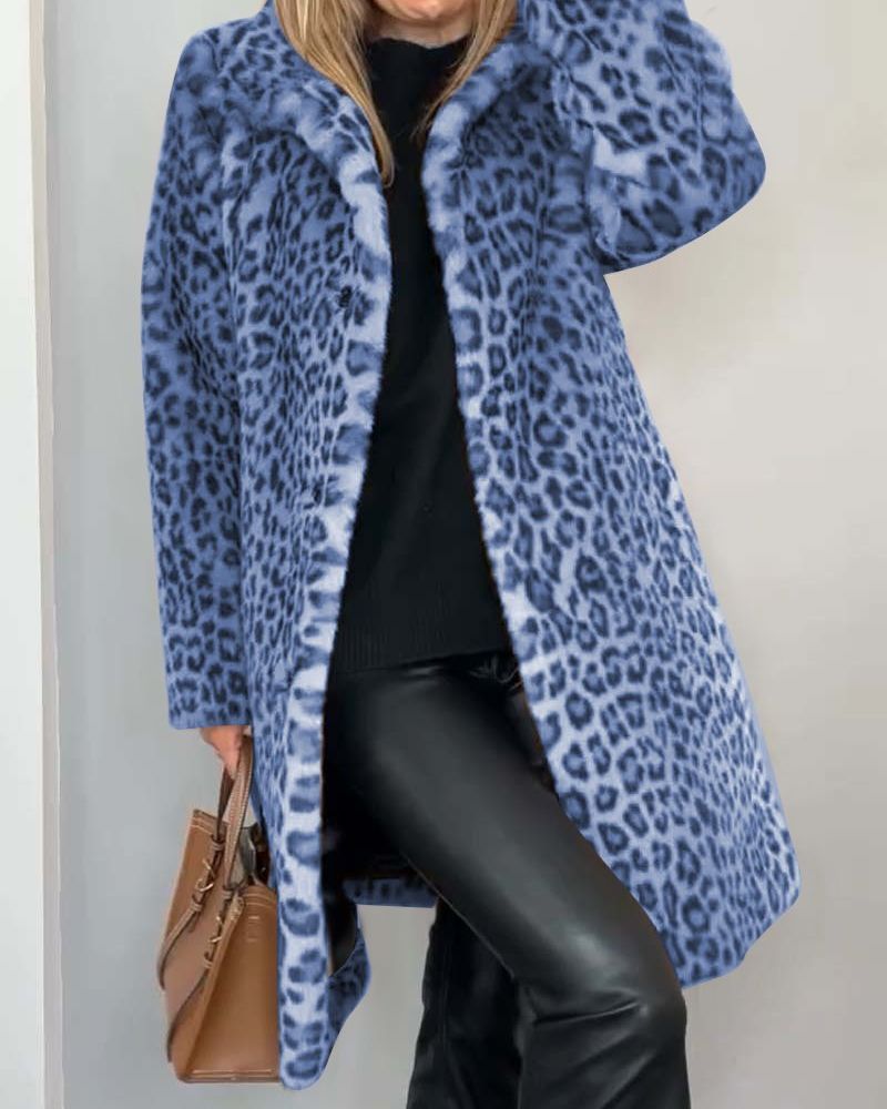 Maison Lumière™ | Veste longue en léopard douce