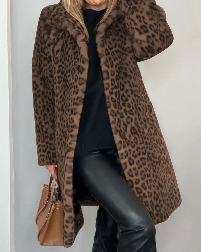 Maison Lumière™ | Veste longue en léopard douce