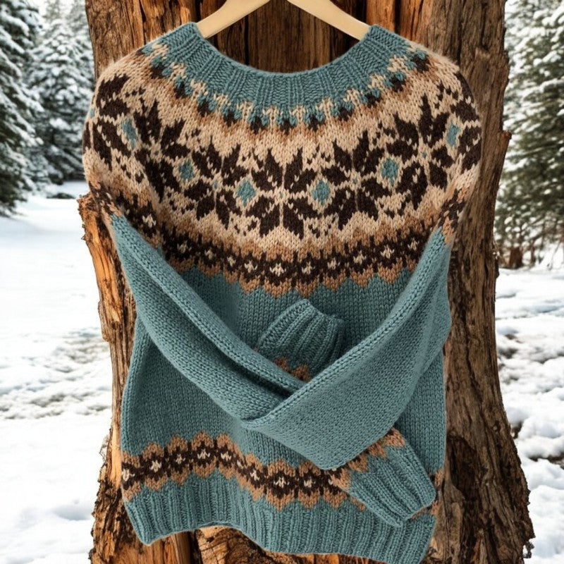 Maison Lumière™ | Pull en jacquard vintage islandais