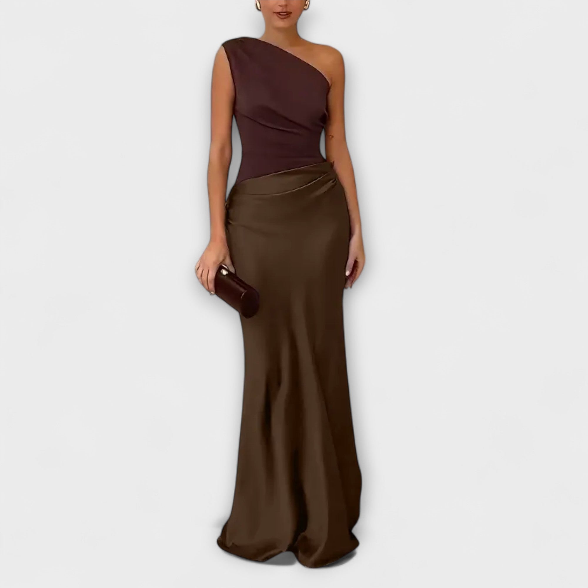 Maison Lumière™ | Robe Maxi Plissée Élégante à Une Épaule