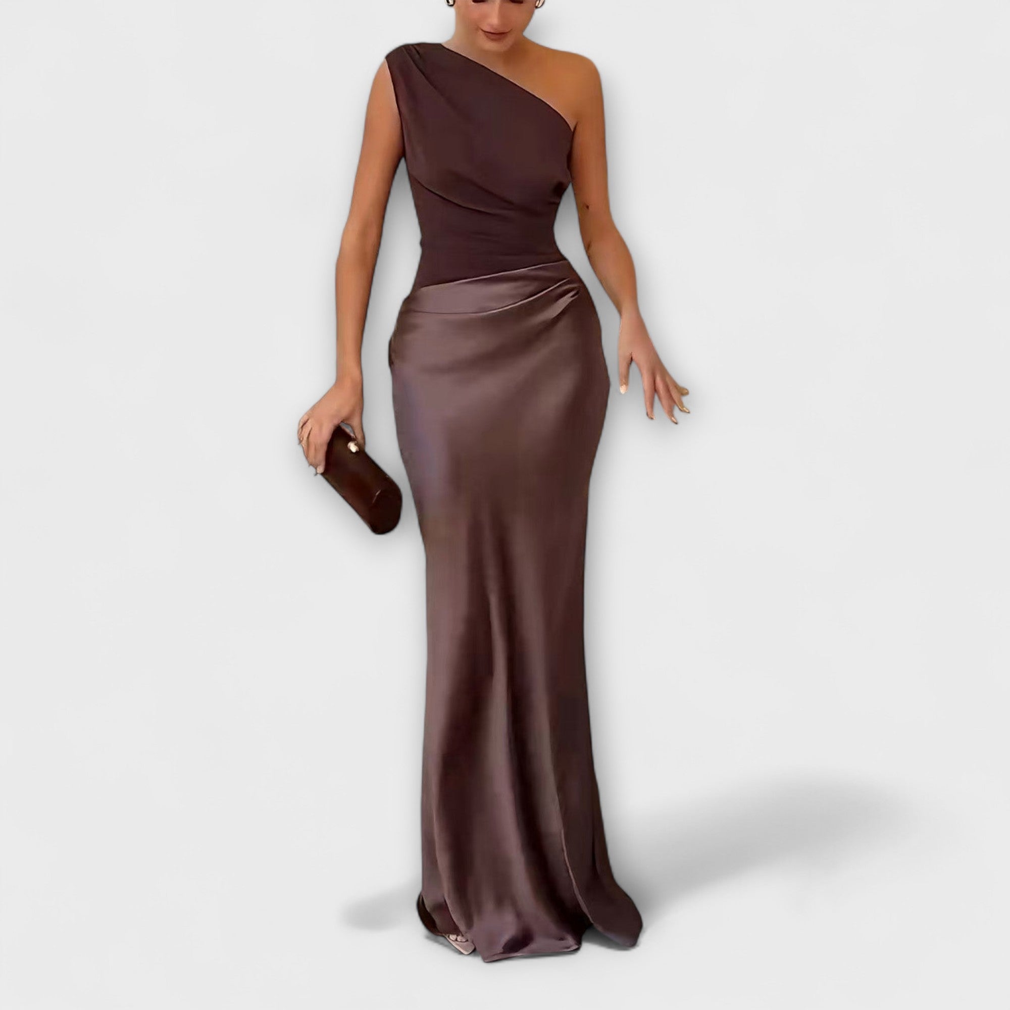 Maison Lumière™ | Robe Maxi Plissée Élégante à Une Épaule