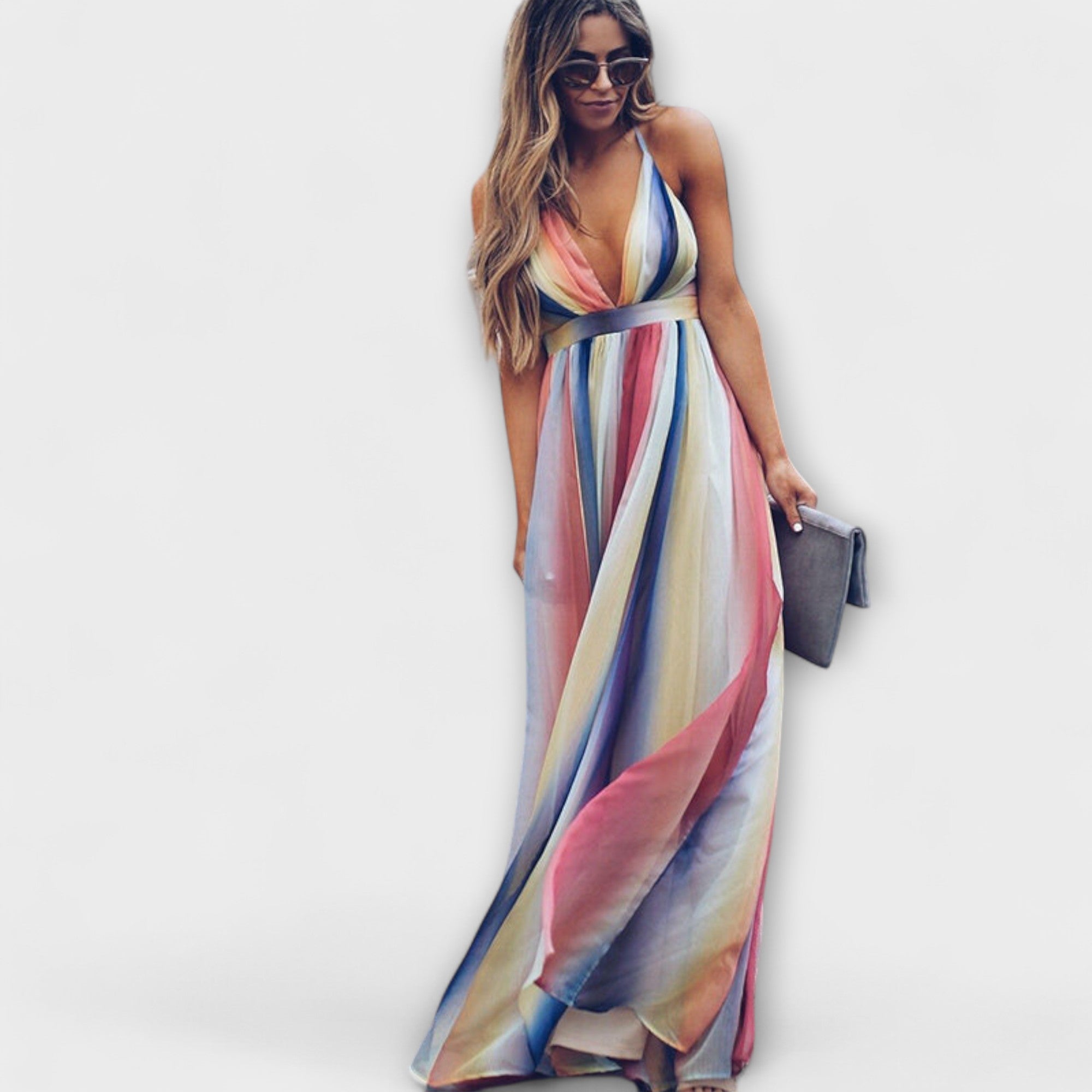 Maison Lumière™ | Robe Femme Multicolore Rayée