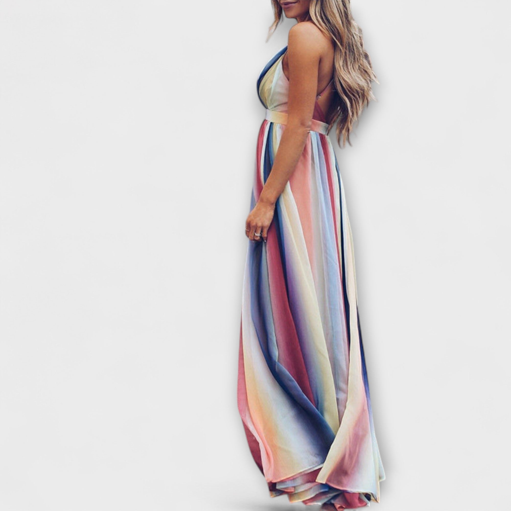 Maison Lumière™ | Robe Femme Multicolore Rayée