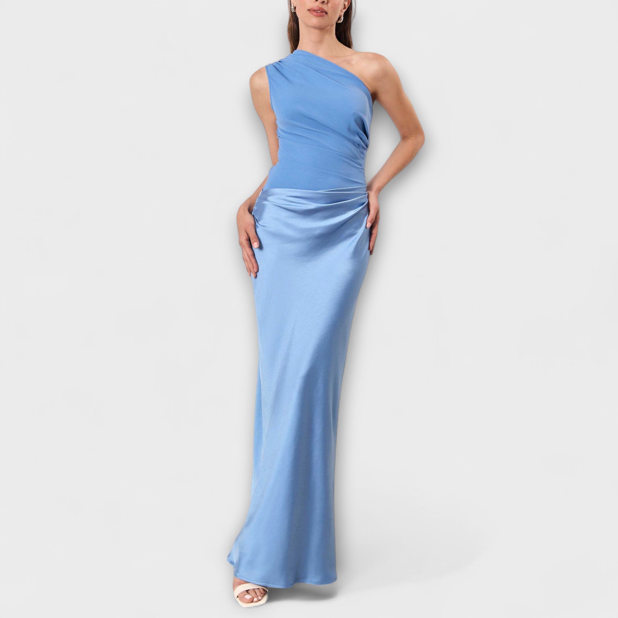Maison Lumière™ | Robe Maxi Plissée Élégante à Une Épaule