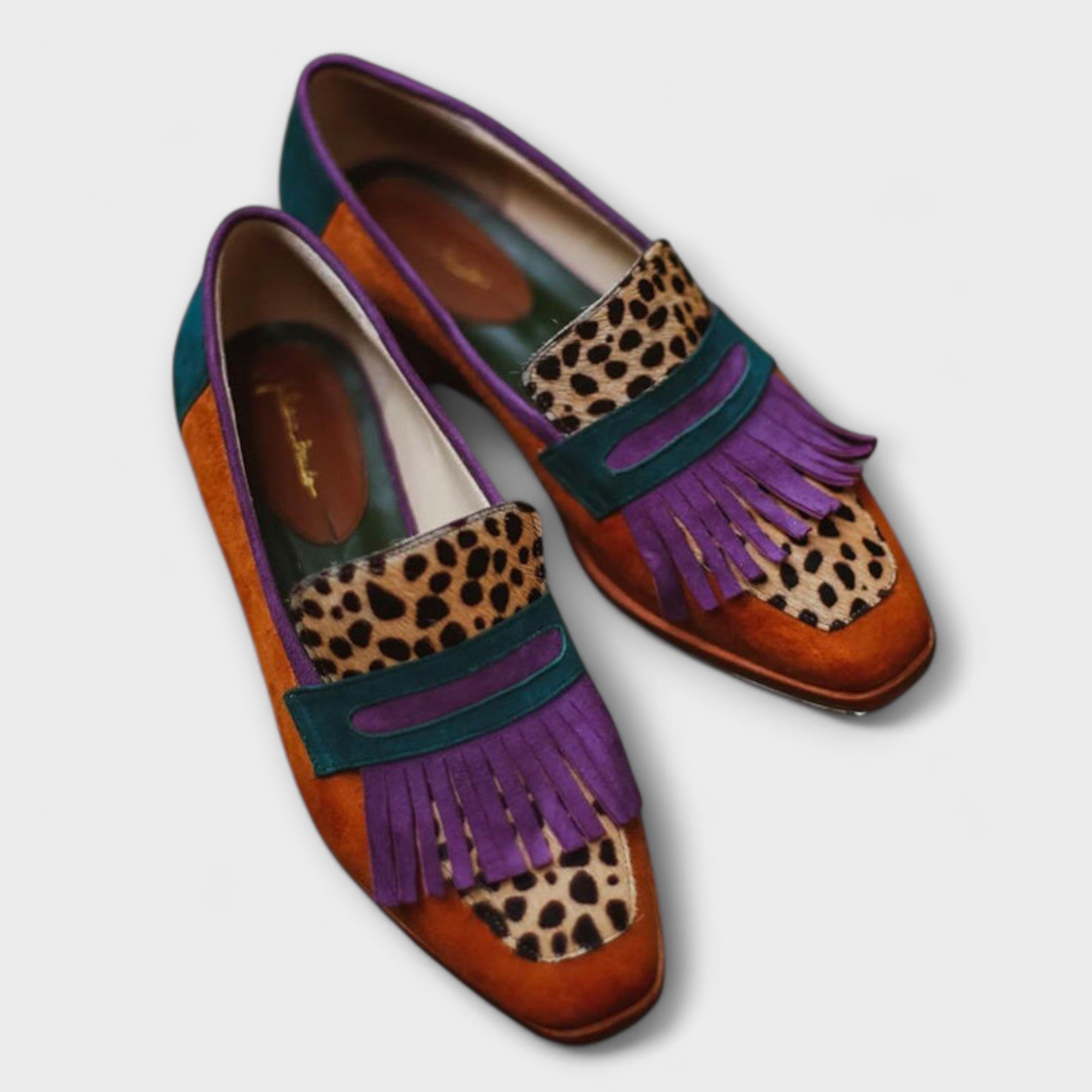 Maison Lumière™ | Mocassins bruns avec imprimé léopard