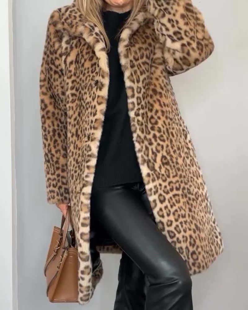 Maison Lumière™ | Veste longue en léopard douce