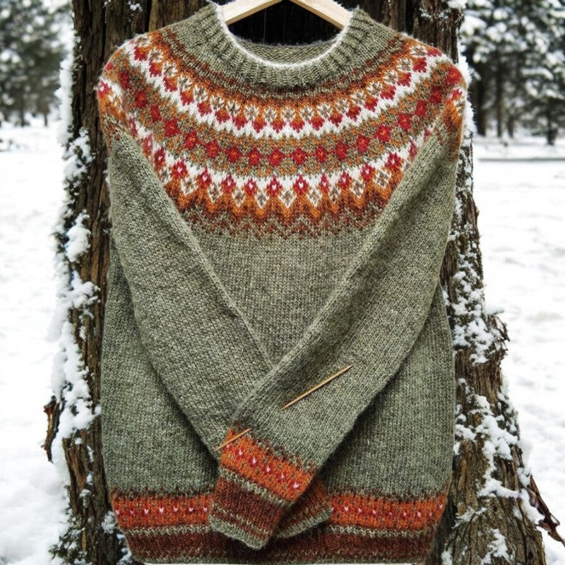 Maison Lumière™ | Pull en jacquard vintage islandais