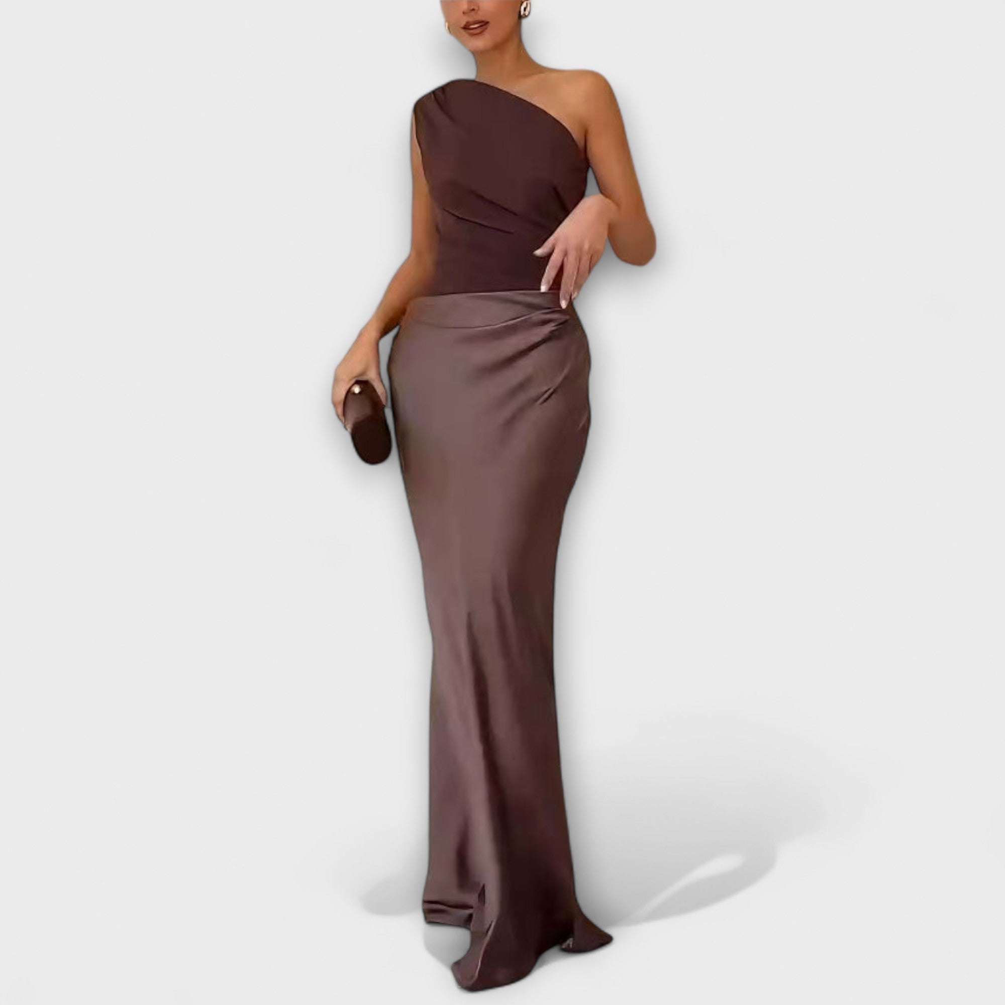 Maison Lumière™ | Robe Maxi Plissée Élégante à Une Épaule