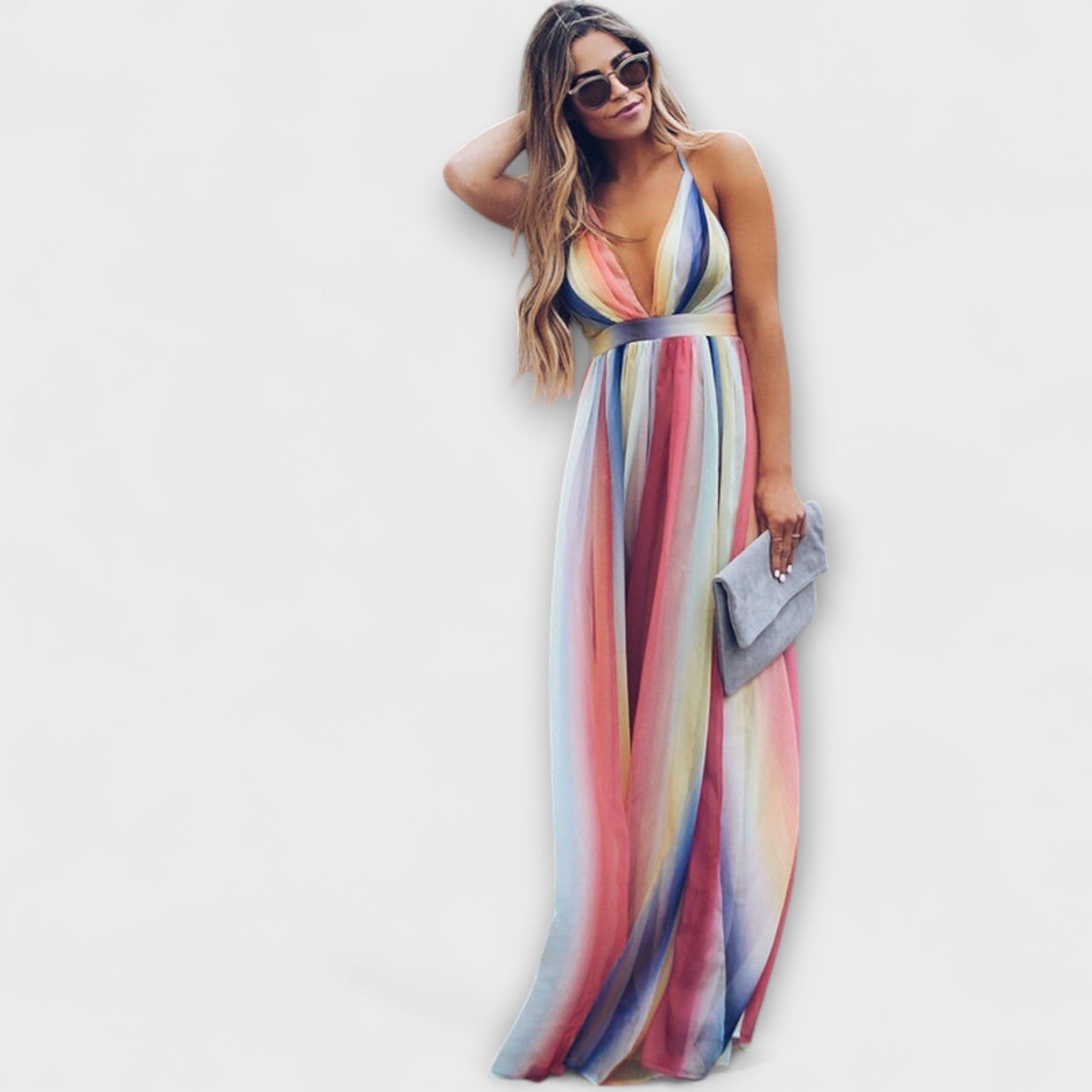 Maison Lumière™ | Robe Femme Multicolore Rayée
