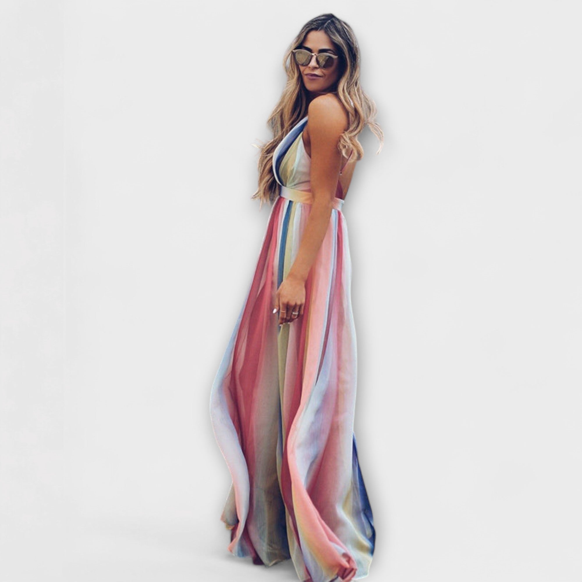 Maison Lumière™ | Robe Femme Multicolore Rayée