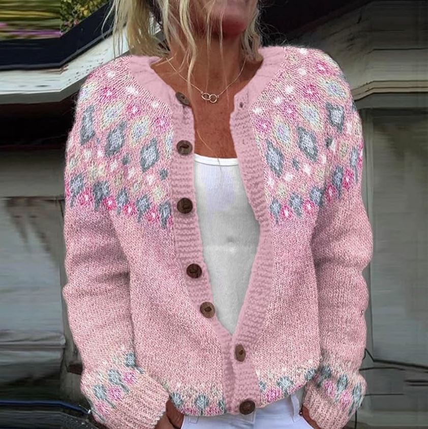 Maison Lumière™ | veste en tricot rose pâle pour femmes
