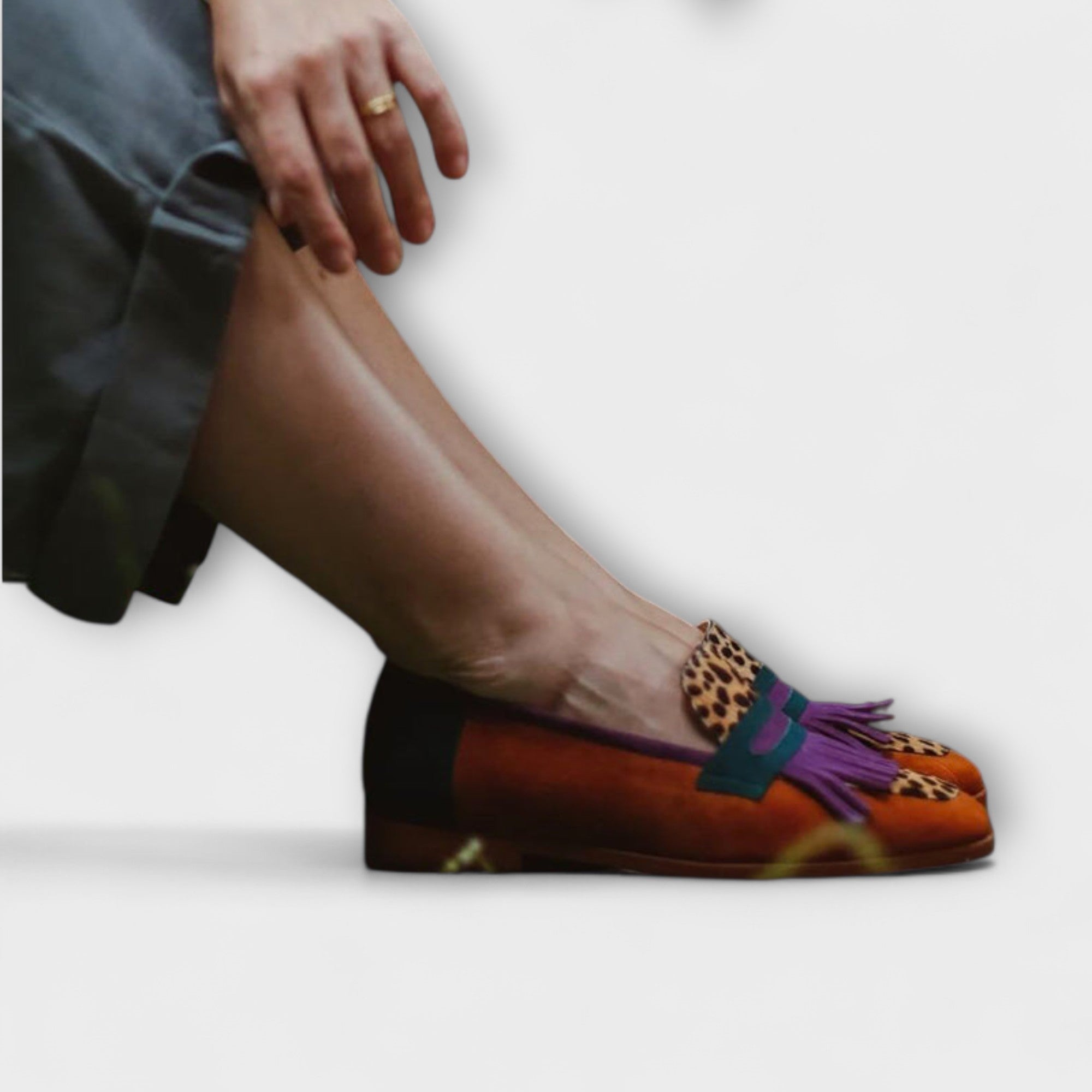 Maison Lumière™ | Mocassins bruns avec imprimé léopard